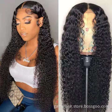 Raw Brazilian Virgin Human Hair Water Wave Glueless Hd Full Lace Front Wig Cheap Transparent Lace Frontal Wig For Black Women